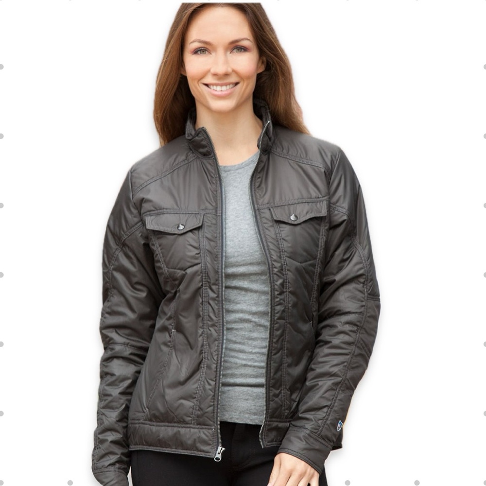 Kuhl Women's Dark Gray Quilted Bomber Jacket